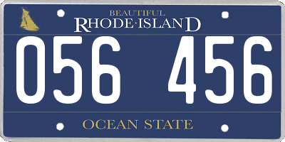 RI license plate 056456