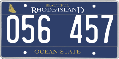 RI license plate 056457