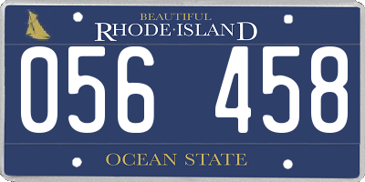 RI license plate 056458