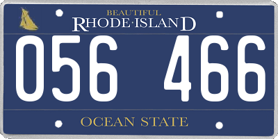 RI license plate 056466