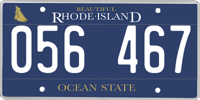 RI license plate 056467