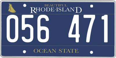 RI license plate 056471