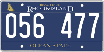 RI license plate 056477