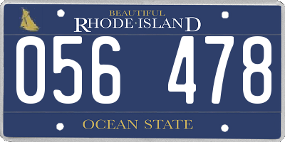 RI license plate 056478