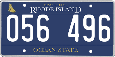 RI license plate 056496