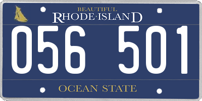 RI license plate 056501