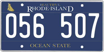 RI license plate 056507