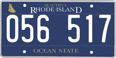 RI license plate 056517
