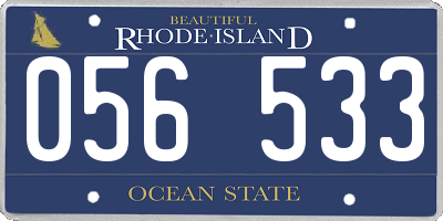 RI license plate 056533