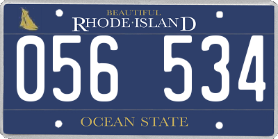 RI license plate 056534