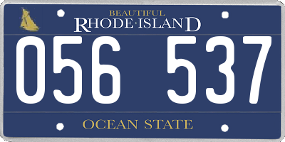 RI license plate 056537