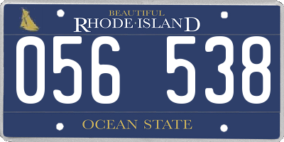 RI license plate 056538