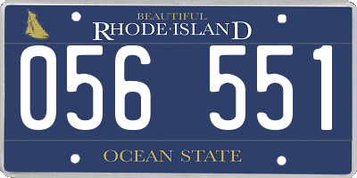 RI license plate 056551
