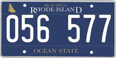 RI license plate 056577