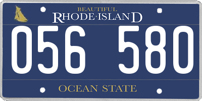 RI license plate 056580