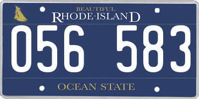 RI license plate 056583
