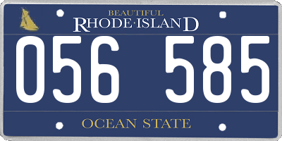 RI license plate 056585