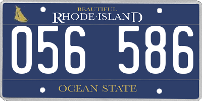 RI license plate 056586