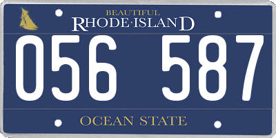 RI license plate 056587