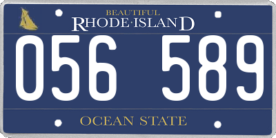 RI license plate 056589