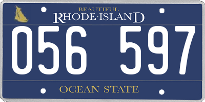 RI license plate 056597