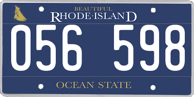 RI license plate 056598