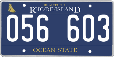 RI license plate 056603