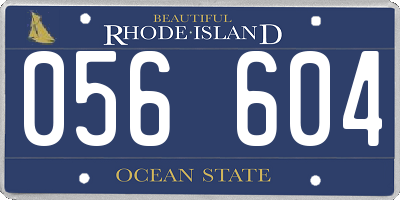 RI license plate 056604