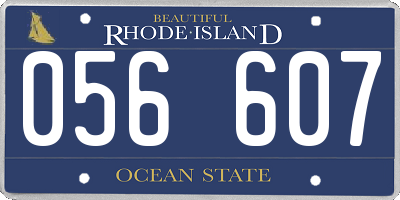 RI license plate 056607