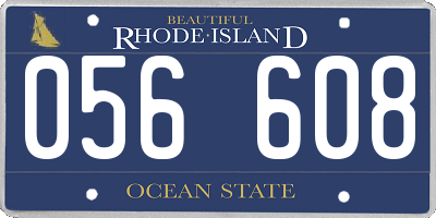 RI license plate 056608