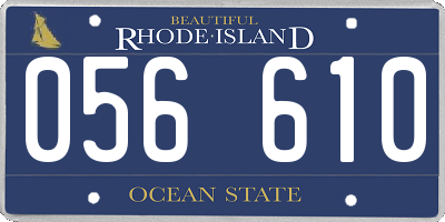 RI license plate 056610