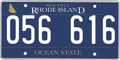 RI license plate 056616