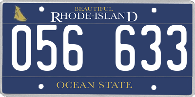 RI license plate 056633