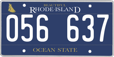 RI license plate 056637