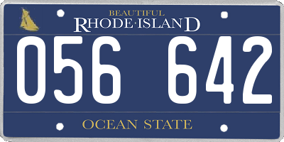 RI license plate 056642