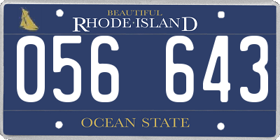 RI license plate 056643