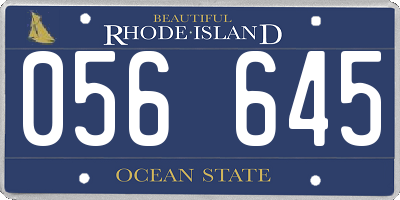 RI license plate 056645