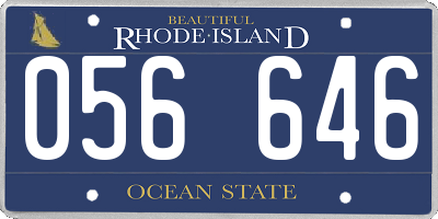 RI license plate 056646