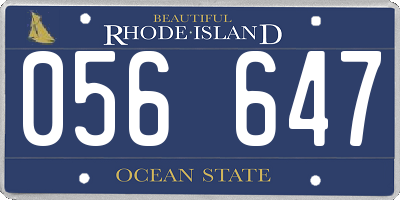 RI license plate 056647