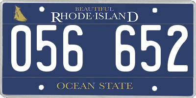 RI license plate 056652