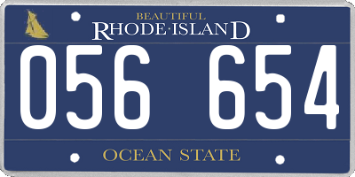 RI license plate 056654