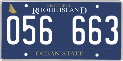 RI license plate 056663