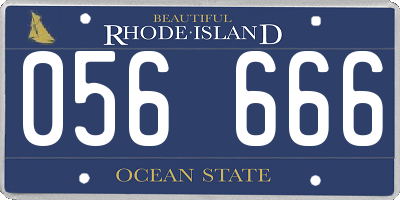 RI license plate 056666