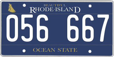 RI license plate 056667