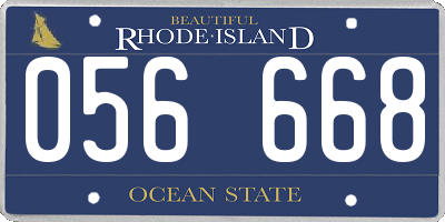 RI license plate 056668