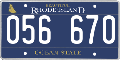 RI license plate 056670