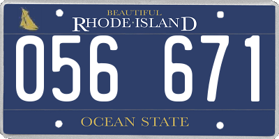 RI license plate 056671