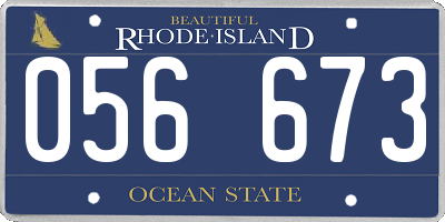 RI license plate 056673