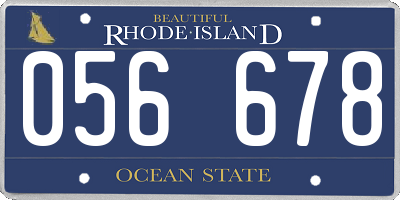 RI license plate 056678