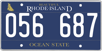 RI license plate 056687